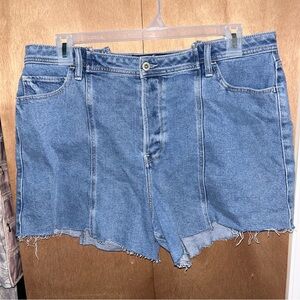 Hollister Blue Jean Shorts Distressed Frayed Hem